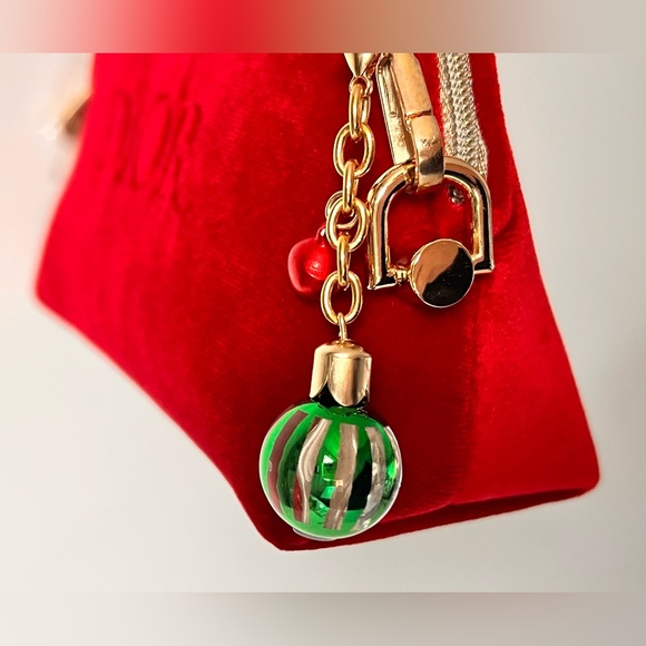 DIOR Beauty Red Velvet Velour Crossbody Gold Purse Chain Bag Card + Box - Picture 10 of 13